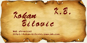 Kokan Bilović vizit kartica